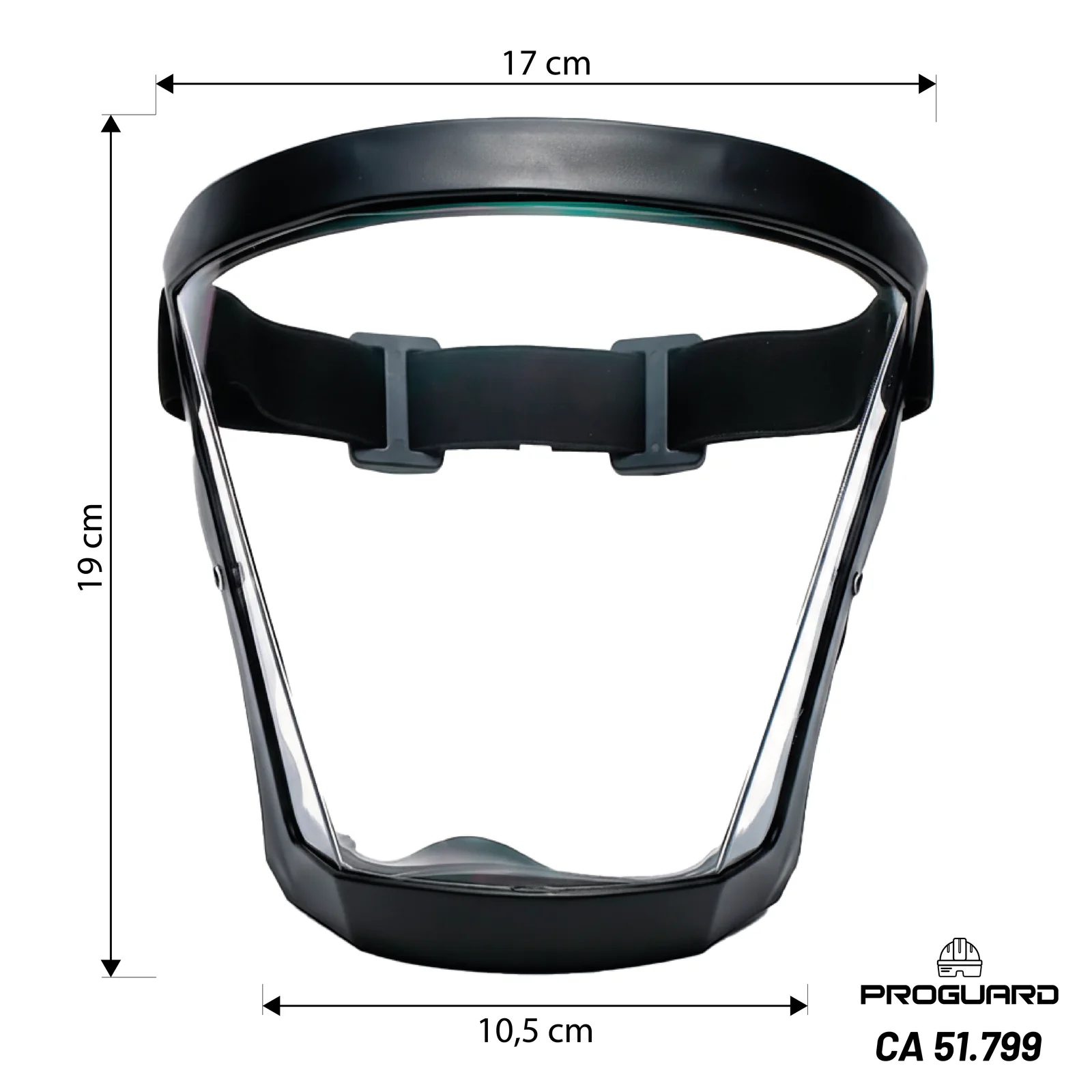 PROGUARD - Face Shield Anatômico WOLF - Detalhe